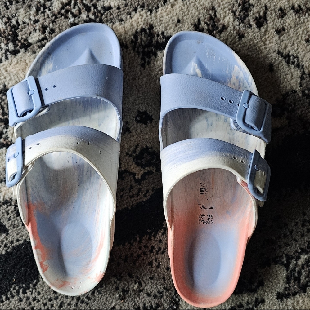 Tye dye rubber birks